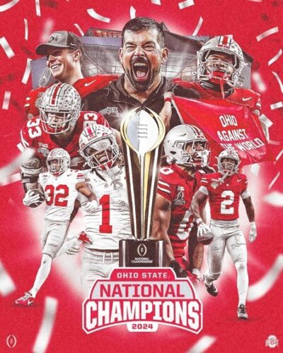 2024 OHIO STATE BUCKEYES Glossy 8x10 Photo National Champions Ryan Day Print