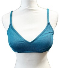 NWT Shinny Teal Bikini Swim Top Size Medium