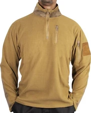 Rothco Coyote Quarter Zip Fleece Pullover 1/4 Zip Jacket Uniform Duty Jacket Top