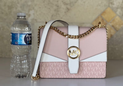 Michael Kors Greenwich Small Flap Shoulder Crossbody Bag MK Pink