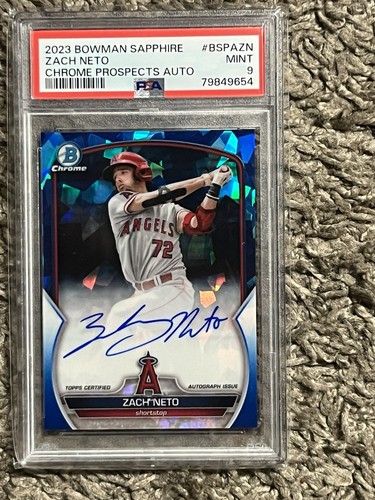 Zach Neto #BSPA-ZN 2023 Bowman Chrome Sapphire Autographs card
