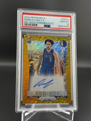 2023 Prizm Deca - Dereck Lively Auto #DS-DLI Gold Shimmer /10 (RC) GEM PSA 10