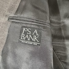 Joseph A Bank Blazer Mens 42R Dark Gray Plaid Wool