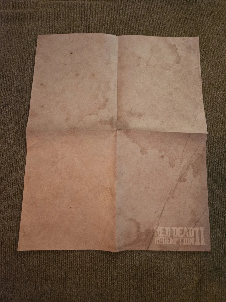 RDR2 RED DEAD REDEMPTION II 收藏版 折叠地图老式收藏品罕见  — 第 3/4 张图片