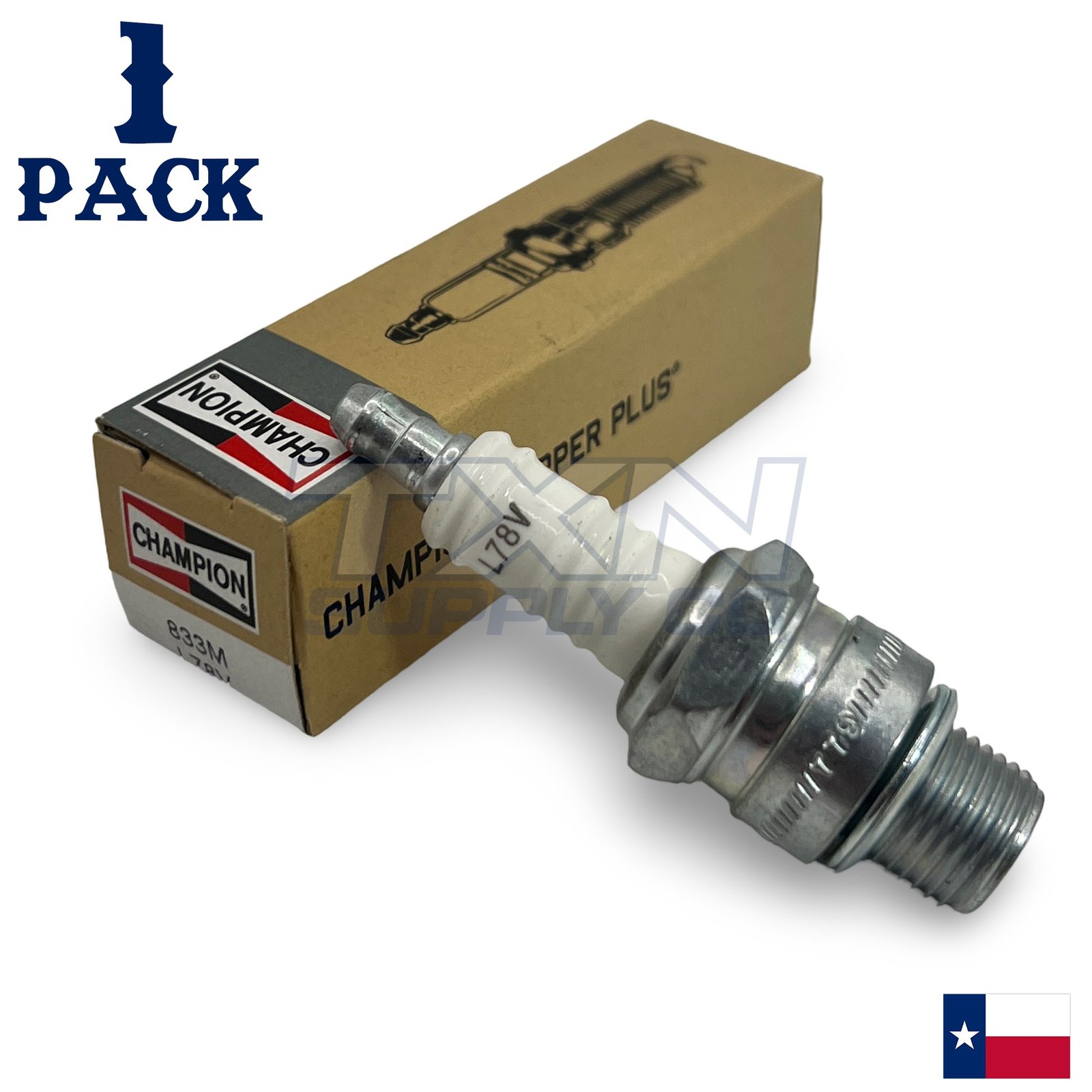 Champion 833M Marine Spark Plug L78V - 1 Pack - Small Engine