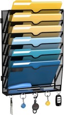 7-Tier Mesh Wall File Holder, Hanging Wall File Organizer, Office Organization