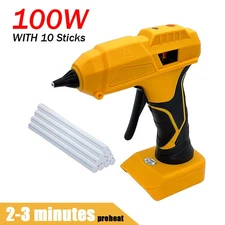 Cordless Hot Glue Gun for DeWalt 20V Lithium-Ion Battery With 10PcsSticks