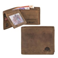 Greenburry GeldböRse Vintage Herren Braun Leder Portemonnaie Geldbeutel Rfid