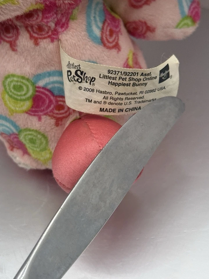 Pirulitos de pelúcia Littlest Pet Shop coelho mais feliz 10" Hasbro 2008 brinquedo LPS - Imagem 4 de 4