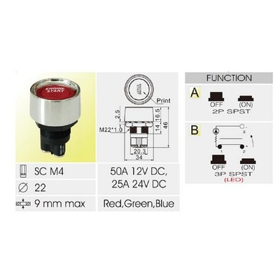 Auto Zündung Schalter Motor Starten Push Button Keyless Entry Starter 12V