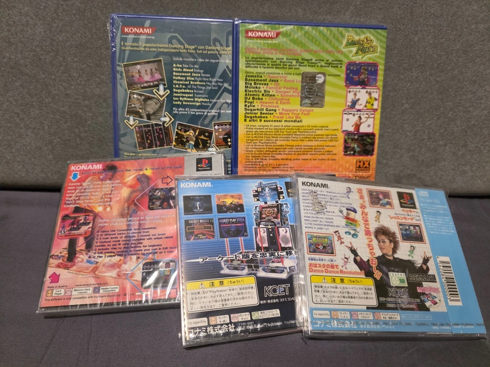 Dance Dance Revolution Dancing Stage Sealed Import Lot PS1/PS2 Japan UK Italian - Image 2 of 2