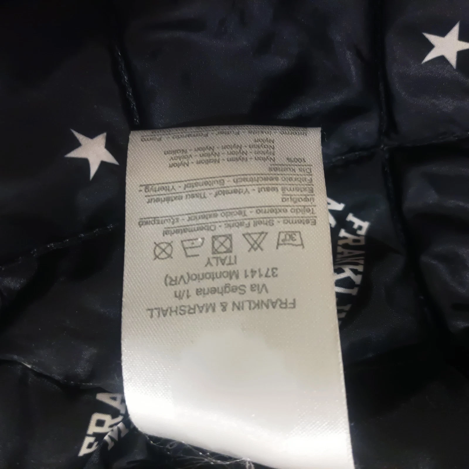 Franklin & Marshall Varsity Bomber Jacket Black Satin - Size L - Good Condition - product detail image 10