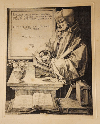 ALBRECHT DURER FACSIMILE ETCHING PRINT BERLIN c. 1900 'ERASMUS OF ROTTERDAM' #4