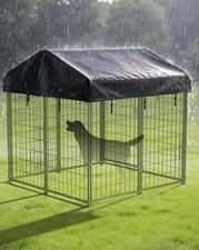 Outdoor Dog Kennel Cover Replacement, Waterproof UV-Resistant Cover for 4x4x4.5