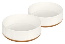 Large Modern Dog Bowls, 2-Pack Eco-Friendly Plastic Pet Food  Water Bowls, N...