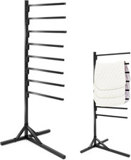 8-Tier Saddle Pad Rack with Stand, Long Rack Arms Horse Blanket Holder Horse Pad