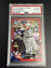 2018 Bowman Chrome Red Refractor Aaron Judge #100 /5 PSA 10 GEM MINT