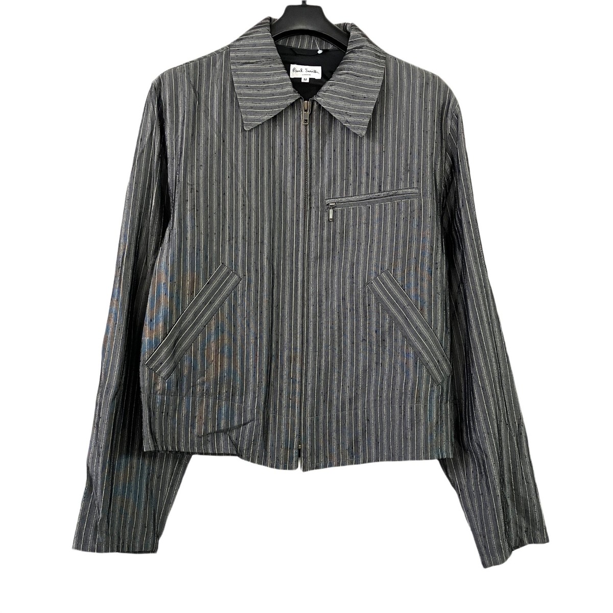Paul Smith jacket, zip-up jacket, striped, lined, made in Japan