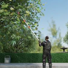 26FT Manual Pole Saw, Extendable Tree Trimmer Telescoping Branch Pruner