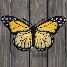 Yellow Butterfly Embroidered Patch   Iron On