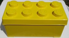Lego Storage Box 8 Stud Brick Container Empty Tub Yellow