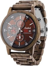 Emibele Wooden Watch for Men, Date Display Chronograph Quartz Wrist Watch, 3 ...