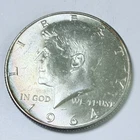 1964 D KENNEDY SILVER HALF DOLLAR ~ 90% SILVER ~ AU ALMOST UNCIR. DETAILS #9533