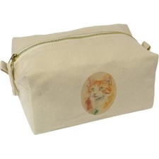 'Turkish Cat Portrait' Canvas Wash Bag / Makeup Case (CS00043360)