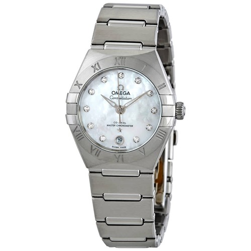 Omega Constellation Manhattan Automatic Chronometer Diamond White Dial Ladies
