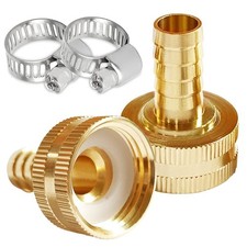 Uenede 2PCS Solid Brass 1/2" Barb 3/4"GHT Female - Barb,