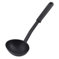 Household Kitchen ware Tableware Plastic Soup Ladle Spoon Hanging Black