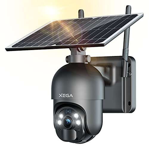 Xega 3G/4G LTE Security Camera No WiFi, 2K Super HD Solar Powered Wireless
