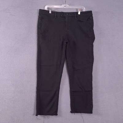 Paige Jeans Womens 34 Black Stretch Denim Skyline Straight Fabric Puckering