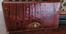 Vintage 80s Real Alligator Clutch Bag
