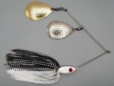 Custom Magnum Spinnerbait ~ White Perch ~ 1.5 oz Double Rumbler