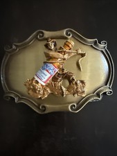Vtg Budweiser Beer Belt Buckle 1978 Raintree Rodeo Western Cowboy Open Box