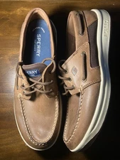 Sperry Top-Sider Boat Shoes Mens Size 12 M Convoy 3-Eye Leather Loafers Brown