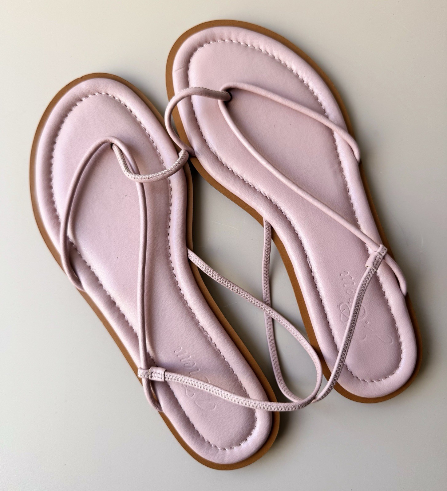 EUC J. Crew Leather Dusty Pink Strappy Sorrento Sandals Made Italy Size 7.5