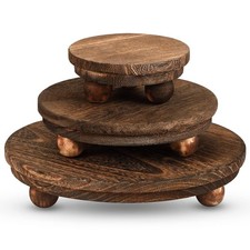 8/6/4 Inch Wooden Risers For Display Pedestal Stand Mini Tray Holder 3 PCS