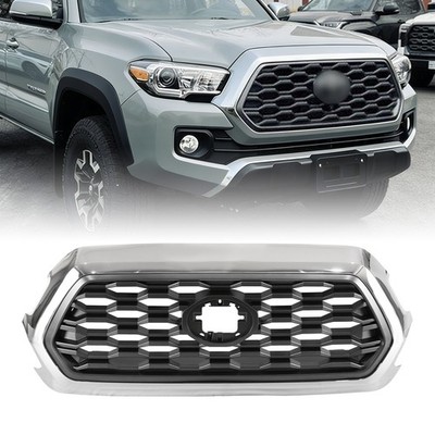 To1200408 Front Bumper Grille w/Chrome Trim For Toyota Tacoma 2016-2022 TO1200407 ...