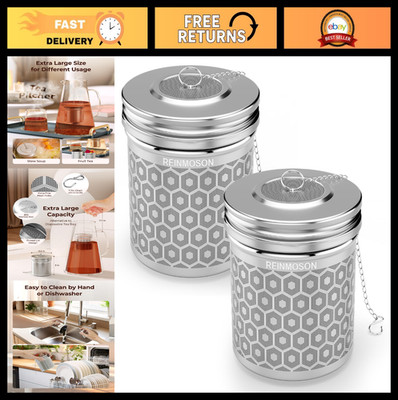 Extra Large Tea Infuser 2 Pack - Stainless Steel Loose Leaf Strainers, Fine Mesh