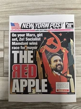 NY Post Cover Zohran Mamdani 11/5/25 – 8.5x11 Paper Print Copy (Read Below  👇🏻