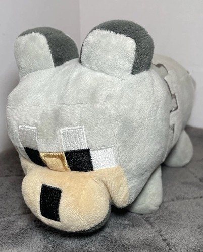 Minecraft Grauer Wolf Hund Plüschtier Mojang Jinx Stofftier 2019 6 Zoll