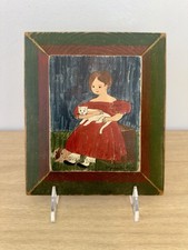 Scandinavian Mid-Century Hand Painted Wooden Folk Art Wall Plaque Signed MCM