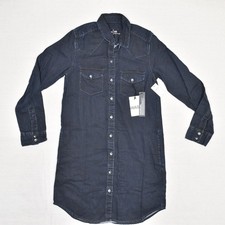 NEW Gap Women's Denim Shirt Dress Knee Length Long Sleeve Lyocell Blue Size XS
