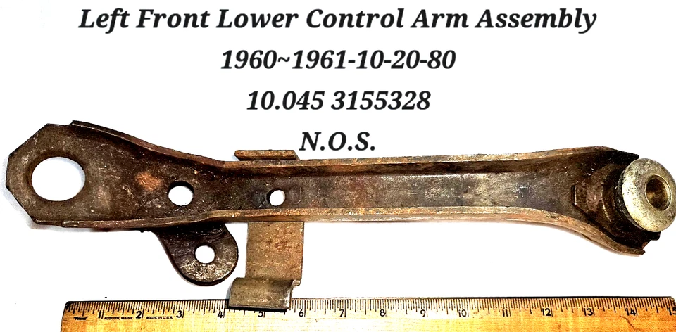 Conjunto de brazo de control delantero izquierdo AMC/Rambler ~ 1960 ~ 1961 10-20-80 original N.O.S. Foto 3 de 4