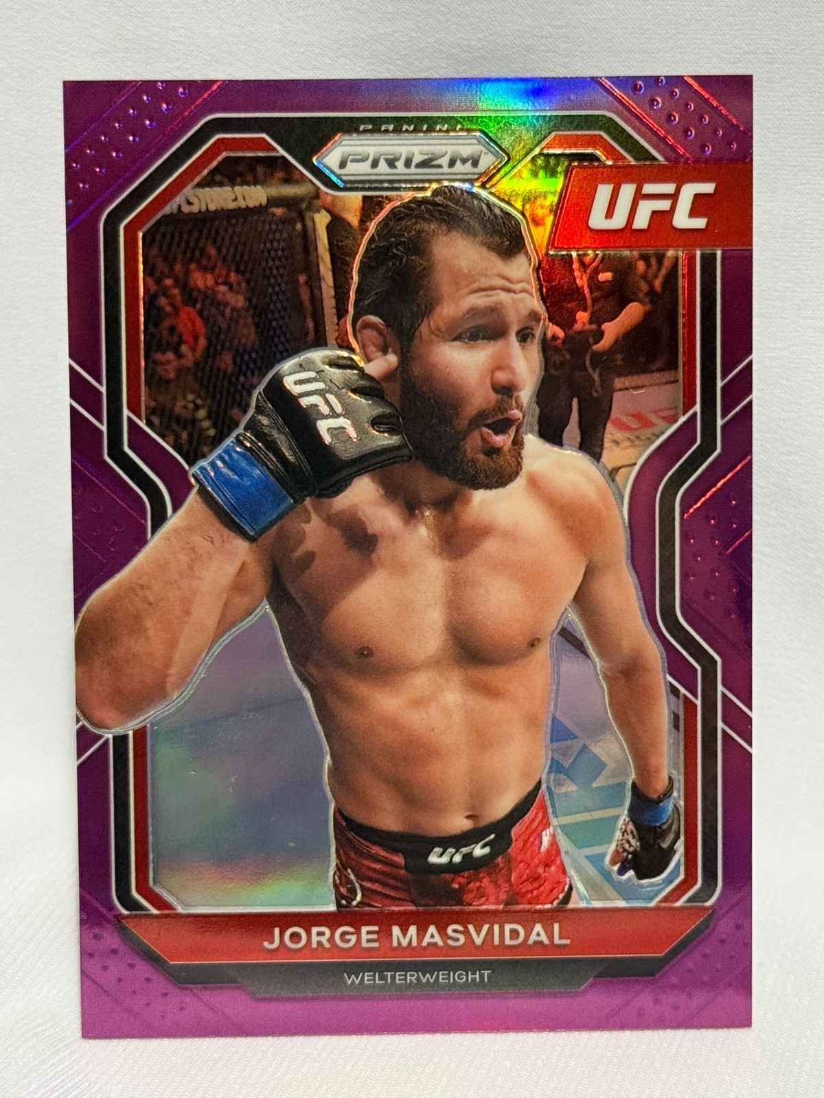 2021 Panini Prizm UFC Jorge Masvidal #25 PURPLE Prizm 065/149
