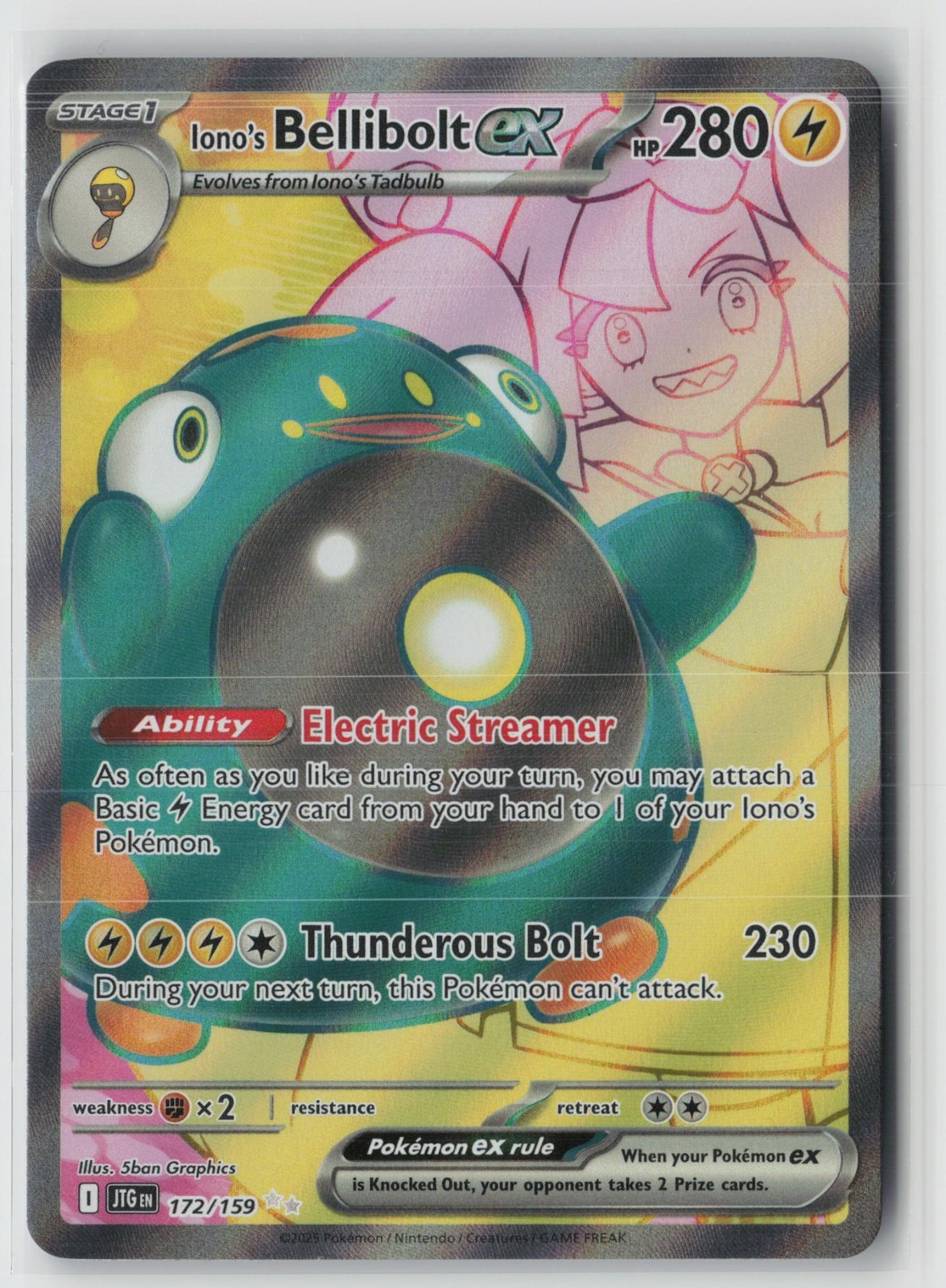 Iono's Bellibolt ex 172/159 Ultra Rare Journey Together Pokemon Holo Near Mint