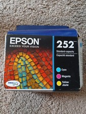 Genuine EPSON 252 Cyan Magenta Yellow Ink Cartridge EXP 6/2026