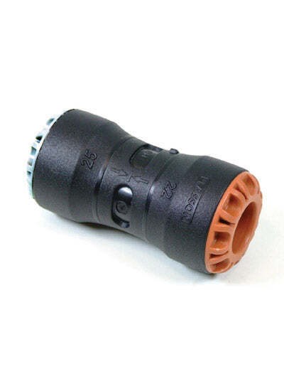 Plasson Pushfit Coupler - PE x Copper/PB/PE x 25mm x 22mm 1001C (PP1001CU025022)